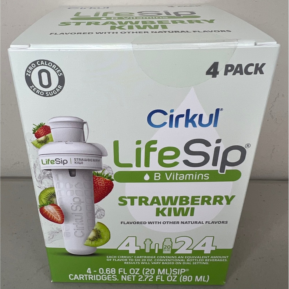 NEW Cirkul GoSip Strawberry Kiwi 4 Pack Caffeine Flavor Cartridges Drink Mix